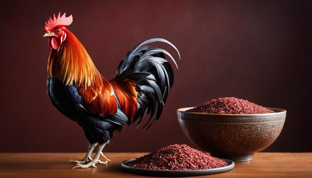 manfaat beras merah untuk ayam aduan